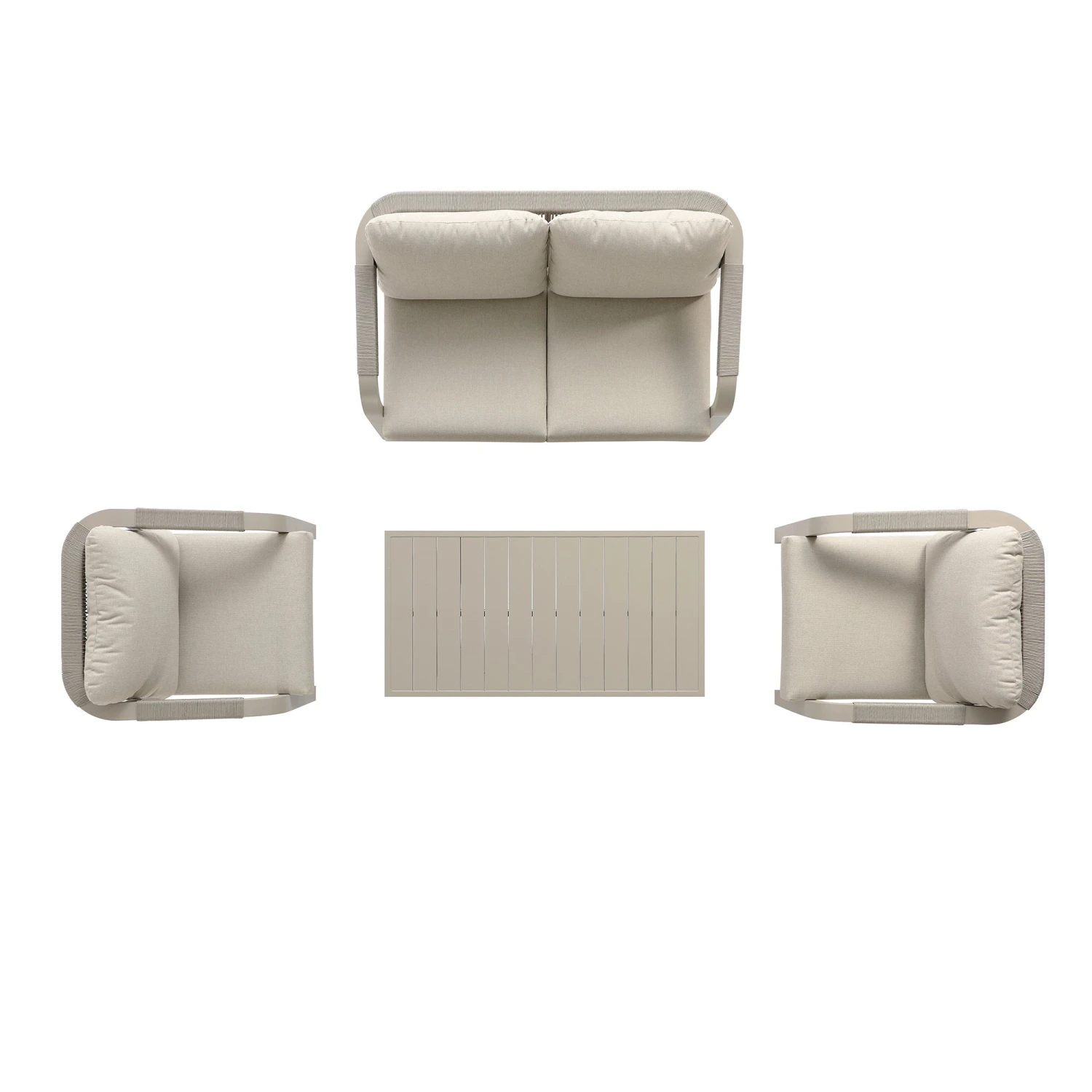 Manresa Rope 5-Seater Sofa Set, Taupe And Beige 14 Manresa Rope 5-Seater Sofa Set, Taupe And Beige - Image 14