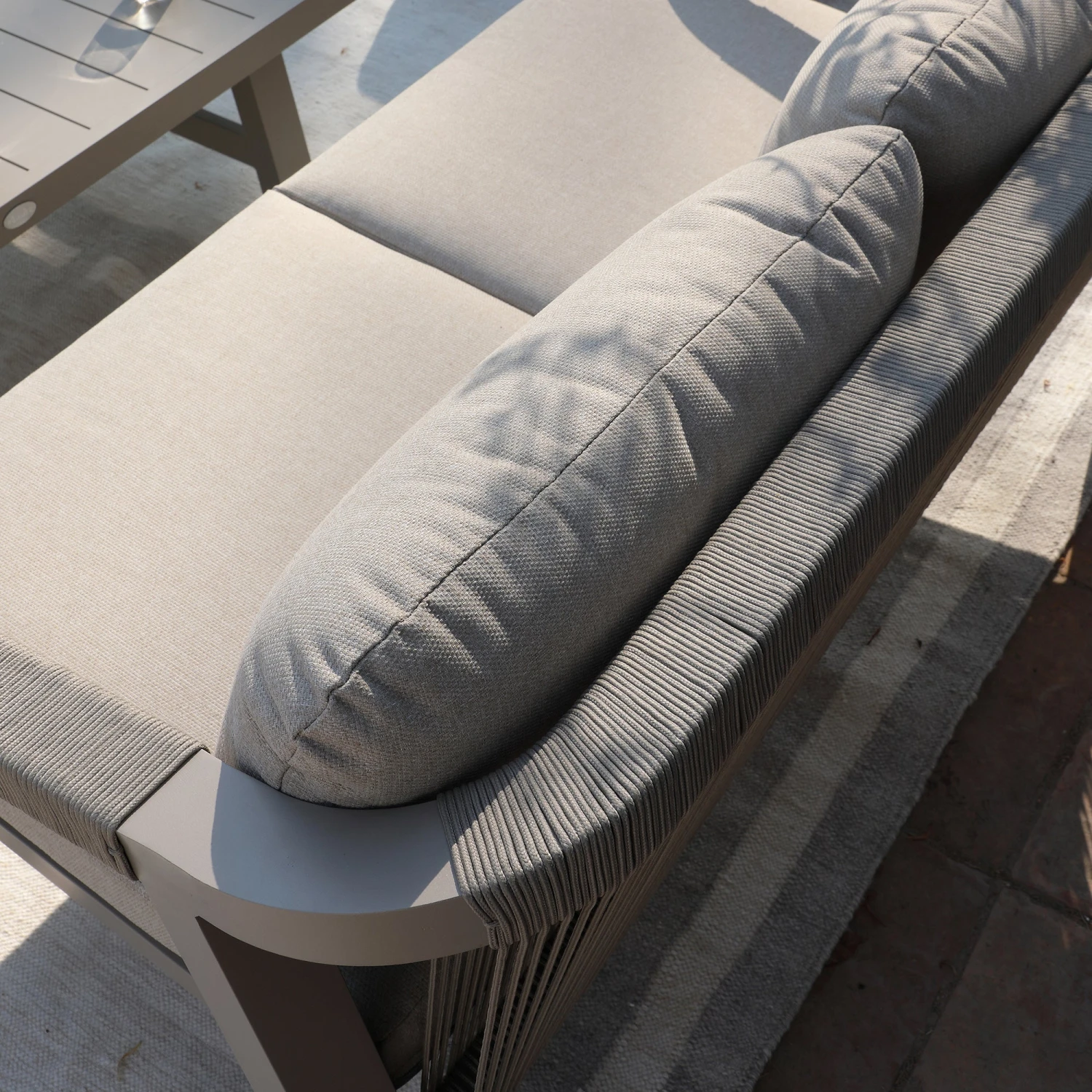 Manresa Rope 5-Seater Sofa Set, Taupe And Beige 7 Manresa Rope 5-Seater Sofa Set, Taupe And Beige - Image 7