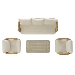 Stanford Natural Round Wicker 5-Seater Outdoor Sofa Set β Curved Sculptural Garden Lounge Set with Light Beige Cushions 14 Stanford Natural Round Wicker 5-Seater Outdoor Sofa Set β Curved Sculptural Garden Lounge Set with Light Beige Cushions -Daals Store OD SF 4112 NAT BEIGE SET WB4