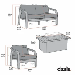 Manresa Rope 5-Seater Firepit Sofa Set in Taupe and Beige β Luxury Aluminium Garden Lounge Suite 28 Manresa Rope 5-Seater Firepit Sofa Set in Taupe and Beige β Luxury Aluminium Garden Lounge Suite -Daals Store OD SF 420 SET CHART