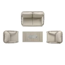 Manresa Rope 5-Seater Firepit Sofa Set in Taupe and Beige β Luxury Aluminium Garden Lounge Suite 30 Manresa Rope 5-Seater Firepit Sofa Set in Taupe and Beige β Luxury Aluminium Garden Lounge Suite -Daals Store OD SF 420 TAUPE SET WB4