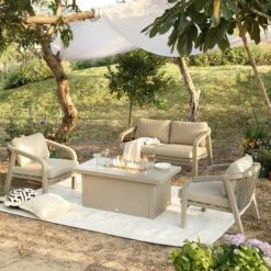 Manresa Rope 5-Seater Firepit Sofa Set in Taupe and Beige β Luxury Aluminium Garden Lounge Suite 23 Manresa Rope 5-Seater Firepit Sofa Set in Taupe and Beige β Luxury Aluminium Garden Lounge Suite -Daals Store OD SF 420 TAUPE SET scene3