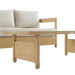 Stanford Outdoor 5-Seater Sofa Set, Natural With Beige Boucle Fabric -Daals Store OD SF 4209 NAT BEIGE SET detail1