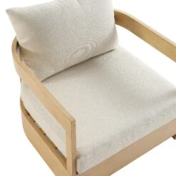 Stanford Outdoor 5-Seater Sofa Set, Natural With Beige Boucle Fabric -Daals Store OD SF 4209 NAT BEIGE SET detail4