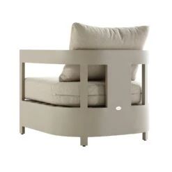 Stanford Taupe Aluminum 5-Seater Outdoor Sofa Set – Light Taupe Fabric Mid-Century Modern Garden Lounge -Daals Store OD SF 4209 TAU TAU SET WB10