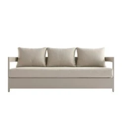 Stanford Taupe Aluminum 5-Seater Outdoor Sofa Set – Light Taupe Fabric Mid-Century Modern Garden Lounge -Daals Store OD SF 4209 TAU TAU SET WB5