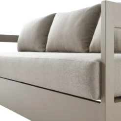 Stanford Taupe Aluminum 5-Seater Outdoor Sofa Set – Light Taupe Fabric Mid-Century Modern Garden Lounge -Daals Store OD SF 4209 TAU TAU SET detail2