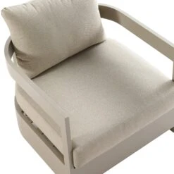 Stanford Taupe Aluminum 5-Seater Outdoor Sofa Set – Light Taupe Fabric Mid-Century Modern Garden Lounge -Daals Store OD SF 4209 TAU TAU SET detail4