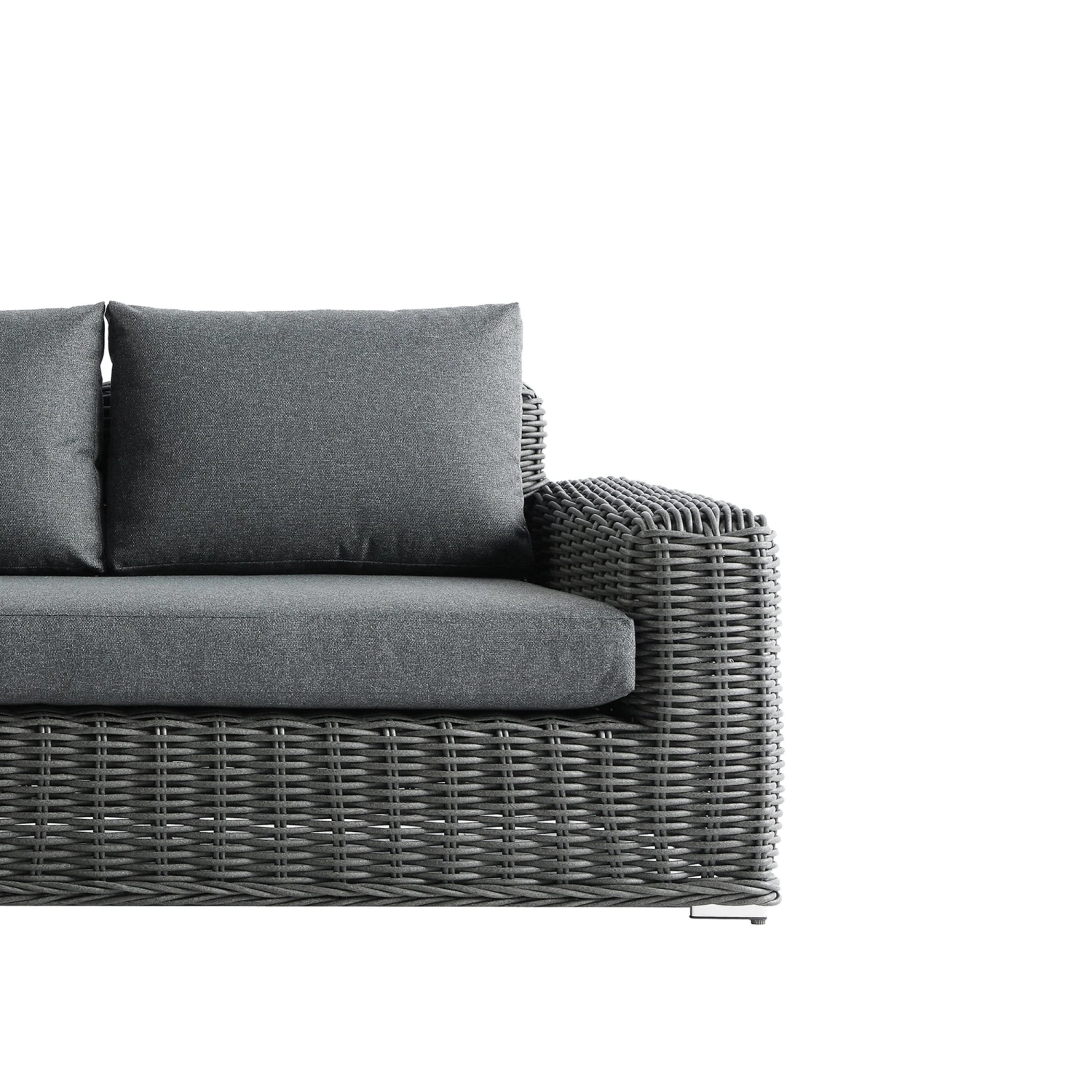 Bellagio Round Wicker Sofa Set With Coffee Table, Dark Grey 7 Bellagio Round Wicker Sofa Set With Coffee Table, Dark Grey - Image 7