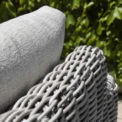 Bellagio Round Wicker Sofa Set With Coffee Table, Light Grey -Daals Store OD SF 450 LGREY SET scene6