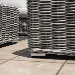 Bellagio Round Wicker Sofa Set With Coffee Table, Light Grey -Daals Store OD SF 450 LGREY SET scene7