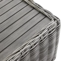 Bellagio Light Grey Round Wicker 4-Piece Sofa Set with Taupe Striped Cushions -Daals Store OD SF 450 LGREY TAUPESTRIPE SET detail1