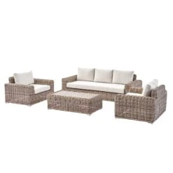 Bellagio Round Wicker Sofa Set With Coffee Table, Natural 20 Bellagio Round Wicker Sofa Set With Coffee Table, Natural -Daals Store OD SF 450 NAT SET WB2