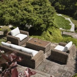 Bellagio Round Wicker Sofa Set With Coffee Table, Natural 15 Bellagio Round Wicker Sofa Set With Coffee Table, Natural -Daals Store OD SF 450 NAT SET scene3