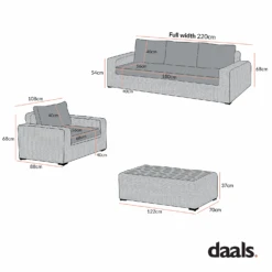 Bellagio Round Wicker Sofa Set With Coffee Table, Dark Grey 11 Bellagio Round Wicker Sofa Set With Coffee Table, Dark Grey -Daals Store OD SF 450 SET CHART 3