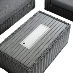 Bellagio Round Wicker Sofa Set With Firepit Coffee Table, Dark Grey 15 Bellagio Round Wicker Sofa Set With Firepit Coffee Table, Dark Grey -Daals Store OD SF 454 DARKGREY SET detail2