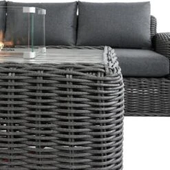 Bellagio Round Wicker Sofa Set With Firepit Coffee Table, Dark Grey 16 Bellagio Round Wicker Sofa Set With Firepit Coffee Table, Dark Grey -Daals Store OD SF 454 DARKGREY SET detail3