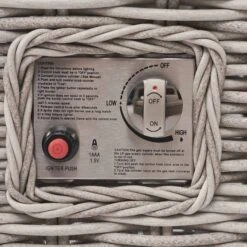 Bellagio Round Wicker Sofa Set With Firepit Coffee Table, Light Grey 15 Bellagio Round Wicker Sofa Set With Firepit Coffee Table, Light Grey -Daals Store OD SF 454 LGREY SET detail3