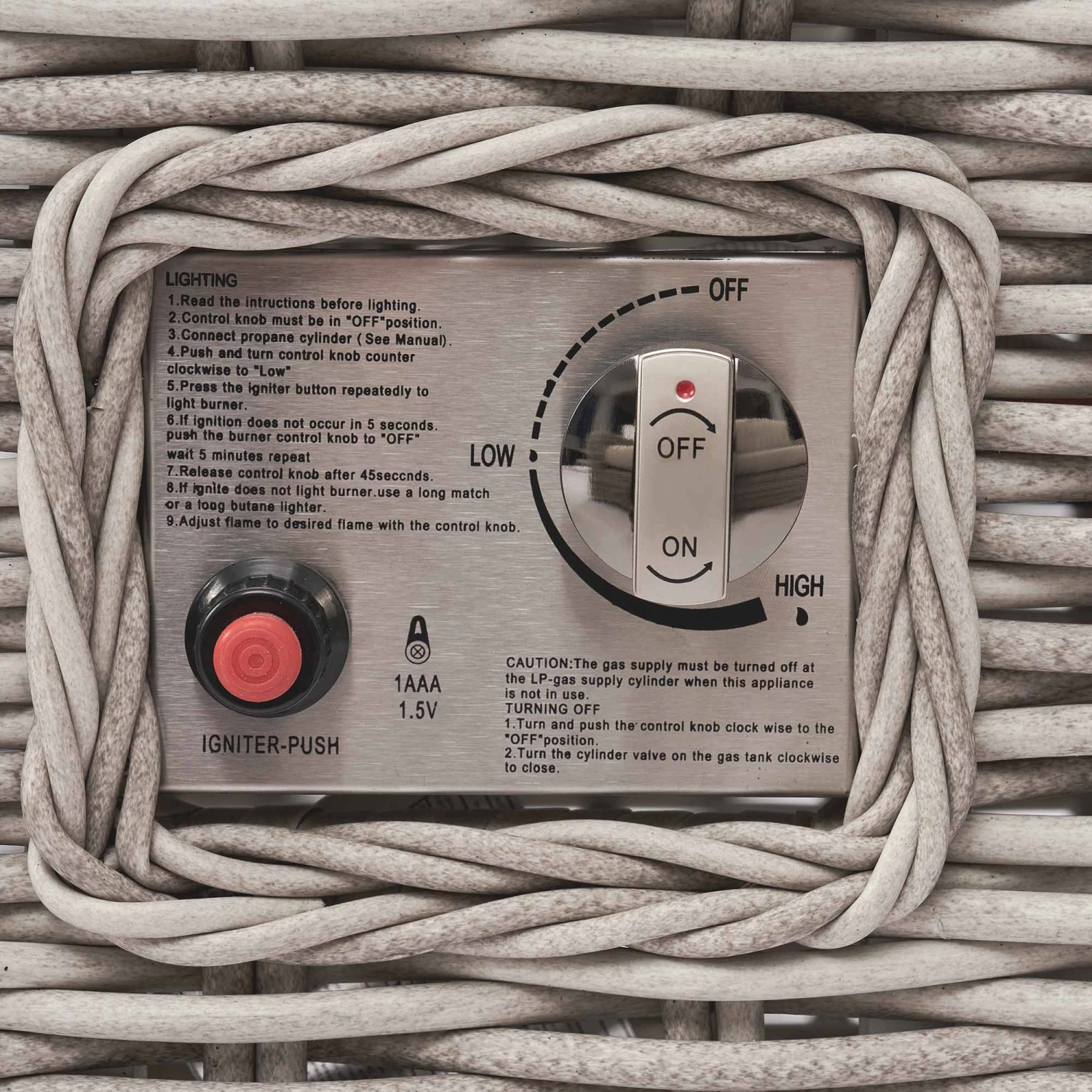 Bellagio Round Wicker Sofa Set With Firepit Coffee Table, Light Grey 8 Bellagio Round Wicker Sofa Set With Firepit Coffee Table, Light Grey - Image 8