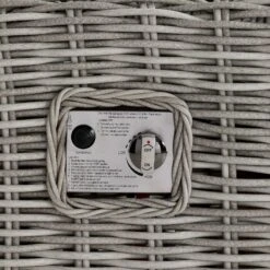 Bellagio Round Wicker Sofa Set With Firepit Coffee Table, Light Grey With Taupe Stripe 21 Bellagio Round Wicker Sofa Set With Firepit Coffee Table, Light Grey With Taupe Stripe -Daals Store OD SF 454 LGREY TAUPESTRIPE SET detail5