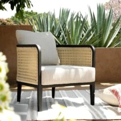 Pienza Outdoor Rattan Corner Sofa Set, Oatmeal Fabric With Black Frame 24 Pienza Outdoor Rattan Corner Sofa Set, Oatmeal Fabric With Black Frame -Daals Store OD SF 4697 BLACK OAT SET scene4