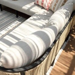 Pienza Outdoor Rattan Corner Sofa Set, Oatmeal Fabric With Black Frame 26 Pienza Outdoor Rattan Corner Sofa Set, Oatmeal Fabric With Black Frame -Daals Store OD SF 4697 BLACK OAT SET scene6