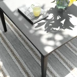 Pienza Outdoor Rattan Corner Sofa Set, Oatmeal Fabric With Black Frame 28 Pienza Outdoor Rattan Corner Sofa Set, Oatmeal Fabric With Black Frame -Daals Store OD SF 4697 BLACK OAT SET scene8