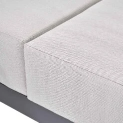 Pedra Carbon Grey Aluminium and Fishbone Rope Reversible Chaise Sofa Set – Includes Beige Cushions and Multi-Functional Stool -Daals Store OD SF 4967 GREY SET detail2