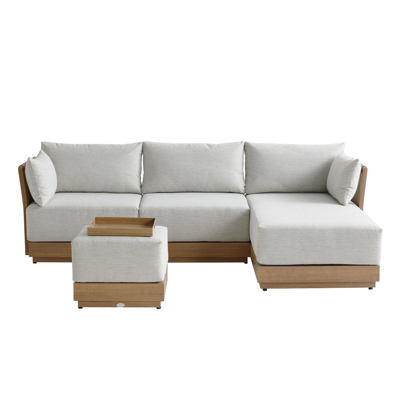 Pedra Natural Wood-Effect Aluminium & Rope Outdoor Reversible Chaise Sofa Set 2 Pedra Natural Wood-Effect Aluminium & Rope Outdoor Reversible Chaise Sofa Set - Image 2