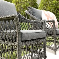 Willowbrook Lattice Weave Rattan 7-Seater Large Sofa Set, Dark Grey -Daals Store OD SF 4980 GREY SET scene11