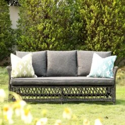 Willowbrook Lattice Weave Rattan 7-Seater Large Sofa Set, Dark Grey -Daals Store OD SF 4980 GREY SET scene3