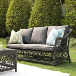 Willowbrook Lattice Weave Rattan 7-Seater Large Sofa Set, Dark Grey -Daals Store OD SF 4980 GREY SET scene4