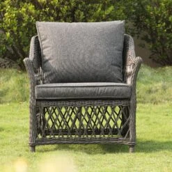 Willowbrook Lattice Weave Rattan 7-Seater Large Sofa Set, Dark Grey -Daals Store OD SF 4980 GREY SET scene6