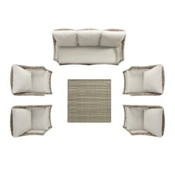 Willowbrook Natural Lattice Weave Rattan 7-Seater Garden Sofa Set - 3-Seater Sofa, 4 Armchairs & Square Coffee Table 13 Willowbrook Natural Lattice Weave Rattan 7-Seater Garden Sofa Set - 3-Seater Sofa, 4 Armchairs & Square Coffee Table -Daals Store OD SF 4985 NAT SET WB4