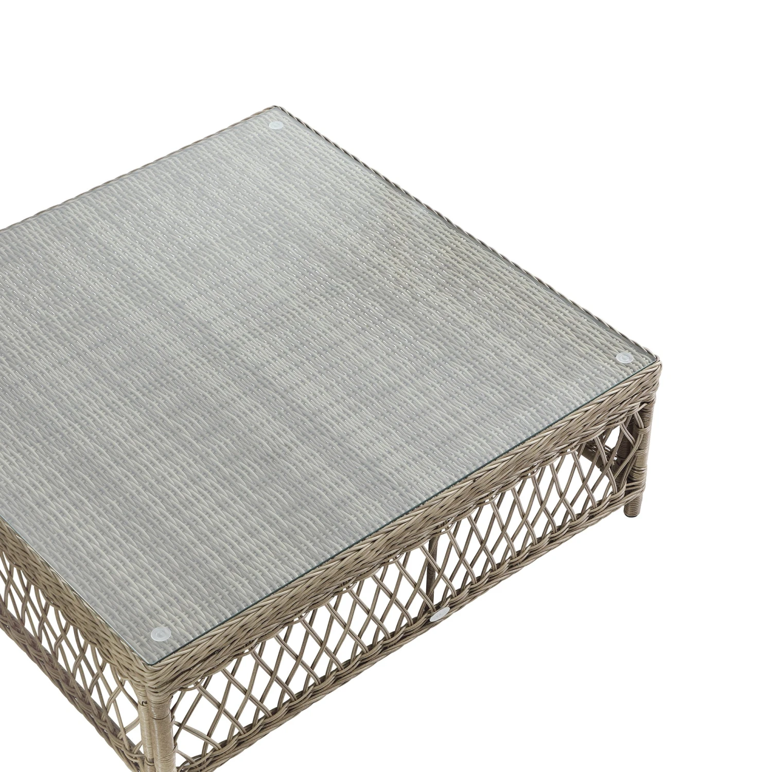 Willowbrook Natural Lattice Weave Rattan 7-Seater Garden Sofa Set - 3-Seater Sofa, 4 Armchairs & Square Coffee Table 7 Willowbrook Natural Lattice Weave Rattan 7-Seater Garden Sofa Set - 3-Seater Sofa, 4 Armchairs & Square Coffee Table - Image 7