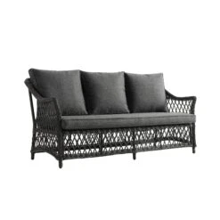 Willowbrook Lattice Weave Rattan 5-Seater Sofa Set With Rising Table, Dark Grey -Daals Store OD SF 5110 GREY SET WB8