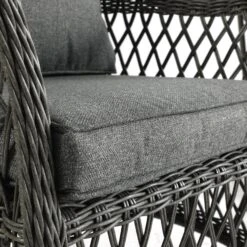 Willowbrook Lattice Weave Rattan 5-Seater Sofa Set With Rising Table, Dark Grey -Daals Store OD SF 5110 GREY SET detail5