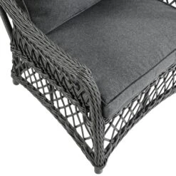 Willowbrook Lattice Weave Rattan 5-Seater Sofa Set With Rising Table, Dark Grey -Daals Store OD SF 5110 GREY SET detail6