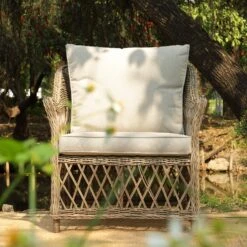 Willowbrook Lattice Weave Rattan 5-Seater Sofa Set With Rising Table, Natural -Daals Store OD SF 5110 NAT SET scene8