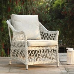 Willowbrook Lattice Weave Rattan 5-Seater Sofa Set With Rising Table, White 31 Willowbrook Lattice Weave Rattan 5-Seater Sofa Set With Rising Table, White -Daals Store OD SF 5110 WHITE SET scene11
