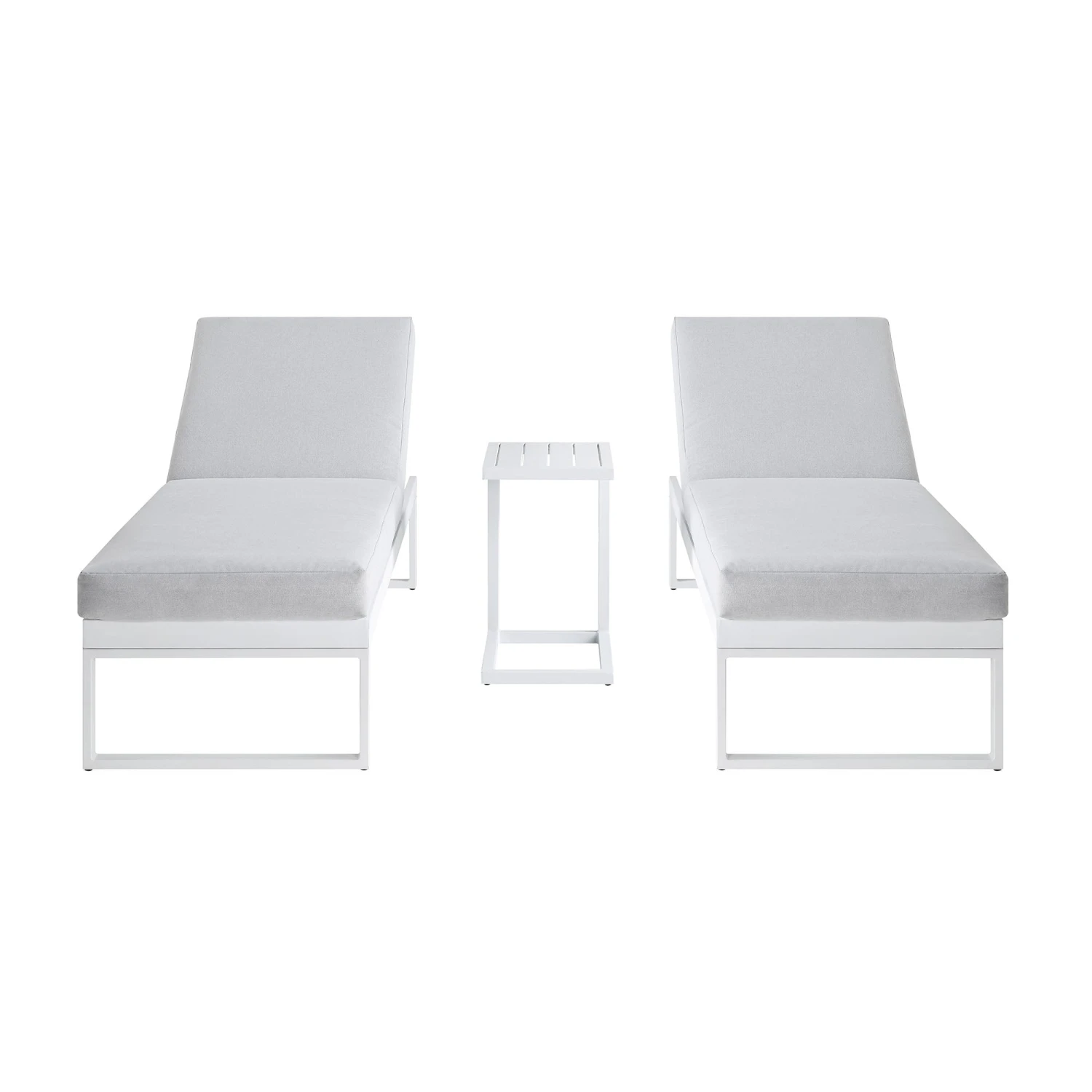 Albany White Aluminium Sun Lounger & Side Table Set with Taupe Cushions - 3-Piece Adjustable Outdoor Furniture 6 Albany White Aluminium Sun Lounger & Side Table Set with Taupe Cushions - 3-Piece Adjustable Outdoor Furniture - Image 6