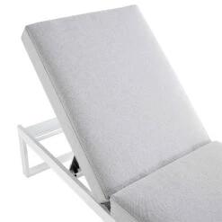 Albany White Aluminium Sun Lounger & Side Table Set with Taupe Cushions - 3-Piece Adjustable Outdoor Furniture 16 Albany White Aluminium Sun Lounger & Side Table Set with Taupe Cushions - 3-Piece Adjustable Outdoor Furniture -Daals Store OD SLG 155 WHITE detail1