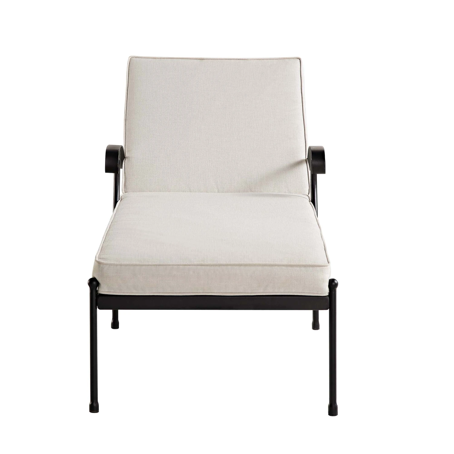 Haymes Antique Scrolled Metal Sun Lounger with Wheels β Beige Cushioned Garden Recliner 8 Haymes Antique Scrolled Metal Sun Lounger with Wheels β Beige Cushioned Garden Recliner - Image 8