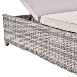 Hampshire Round Wicker Rattan Sun Lounger Set With Side Table, Light Grey 15 Hampshire Round Wicker Rattan Sun Lounger Set With Side Table, Light Grey -Daals Store OD SLG 580 LGREY SET detail3