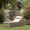 Hampshire Round Wicker Rattan Sun Lounger, Natural 16 Hampshire Round Wicker Rattan Sun Lounger, Natural -Daals Store OD SLG 580 NAT main