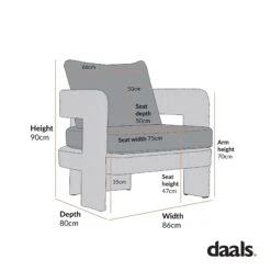 Stanford Natural with Beige Cushions – Round Wicker All-Weather Outdoor Armchair Set -Daals Store OD STAN1 D CHART