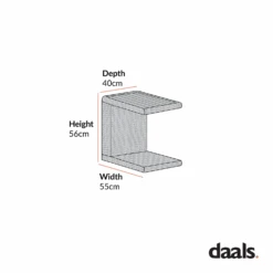 Hampshire Round Wicker Rattan Side Table, Light Grey 9 Hampshire Round Wicker Rattan Side Table, Light Grey -Daals Store OD STB 280 CHART