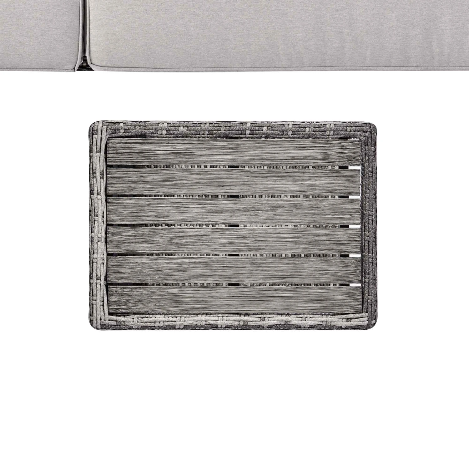 Hampshire Round Wicker Rattan Side Table, Light Grey 3 Hampshire Round Wicker Rattan Side Table, Light Grey - Image 3