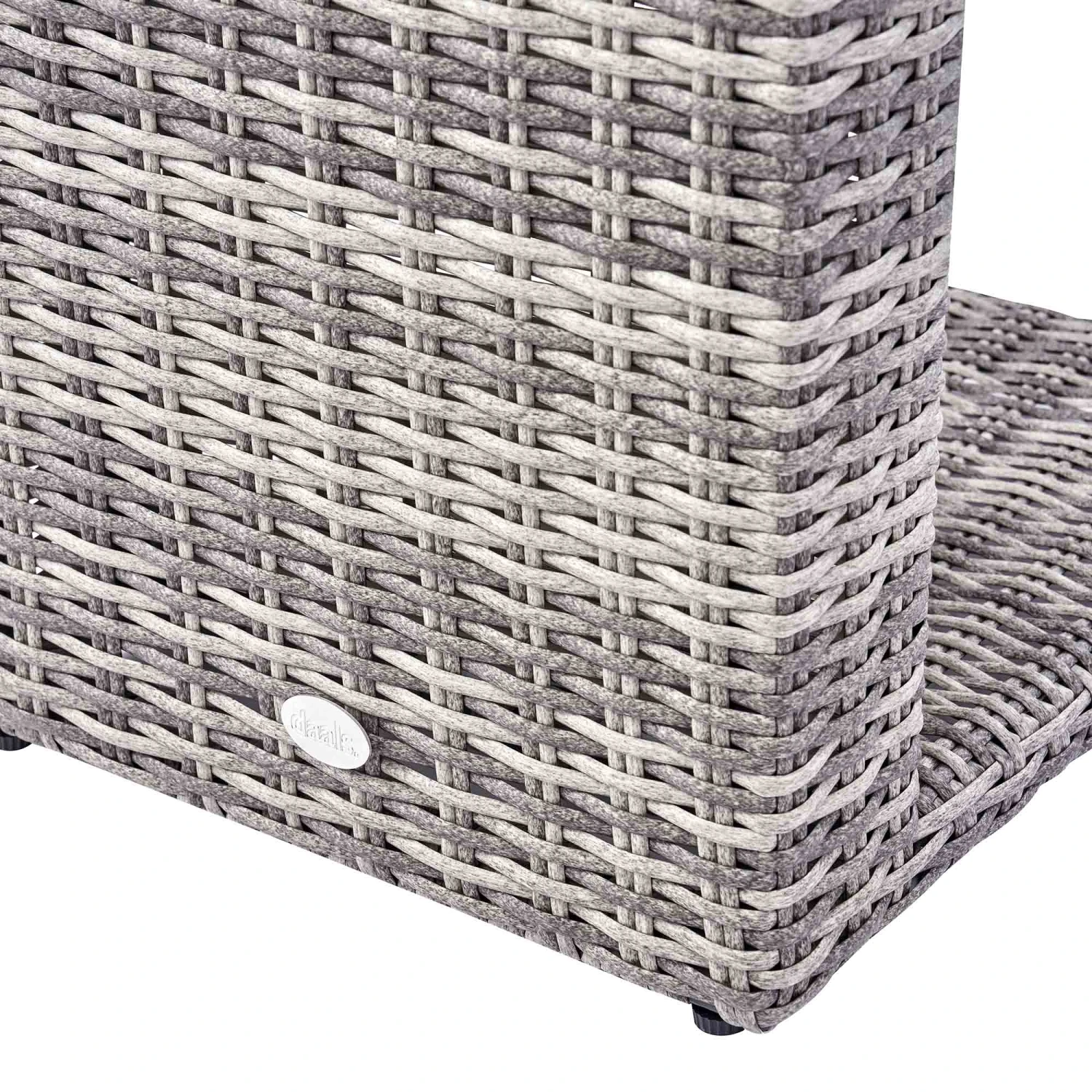 Hampshire Round Wicker Rattan Side Table, Light Grey 6 Hampshire Round Wicker Rattan Side Table, Light Grey - Image 6