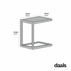 Albany Aluminium Side Table, White 3 Albany Aluminium Side Table, White -Daals Store OD STB 538 CHART 1